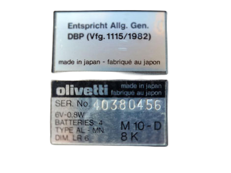 Olivetti M10 — archivio fotografico